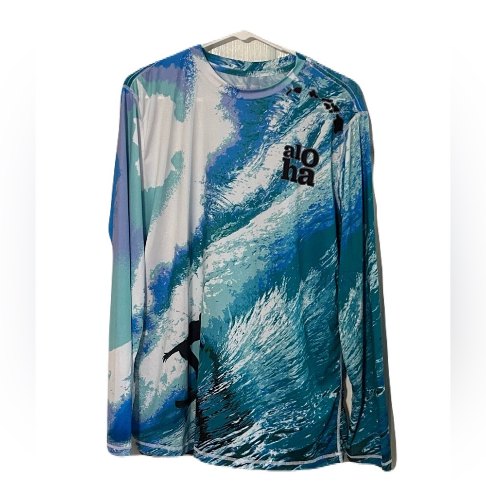 Ingear Blue and White Long Sleeve‎ Swim Shirt